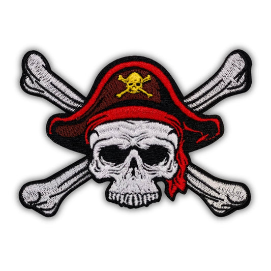 Captain Pirate Skull Patch - Embroidered Iron-On Patches