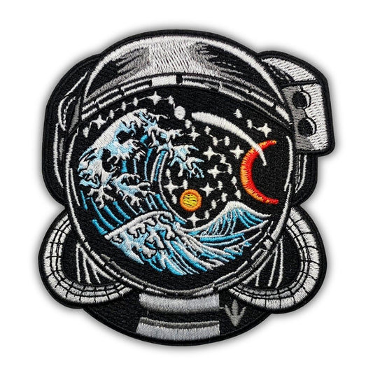 Cosmic Wave Astronaut Patch - Embroidered Iron-On Patches