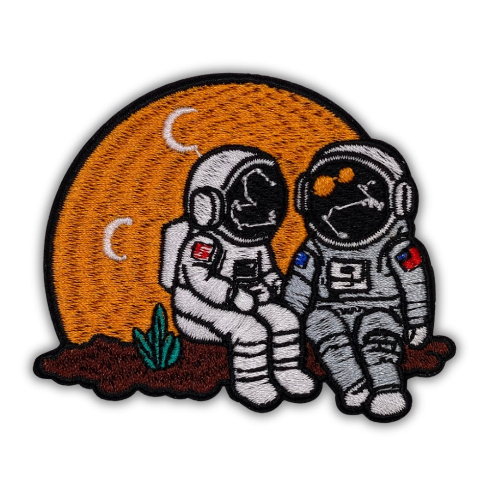 Couple Astronaut Patch - Embroidered Iron-On Patches