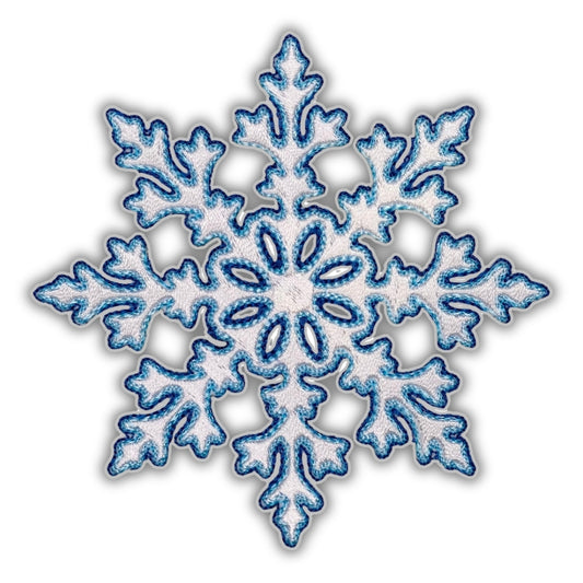 Crystal Frost Snowflake Patch - Embroidered Iron-On Patches