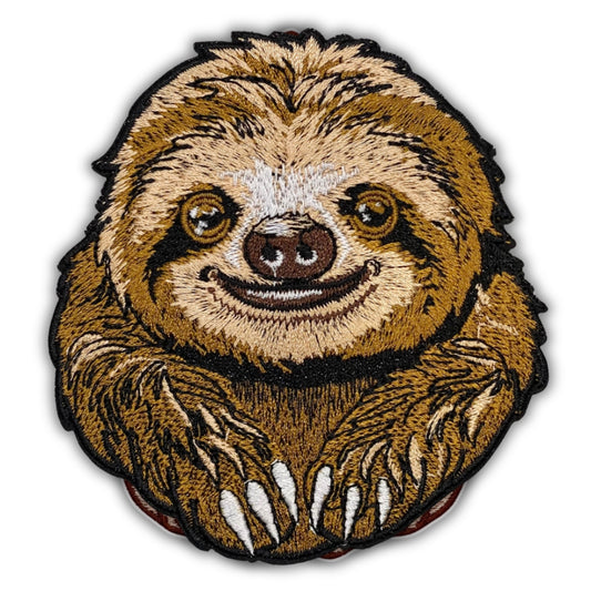 Cute Cheerful Sloth Patch - Embroidered Iron-On Patches