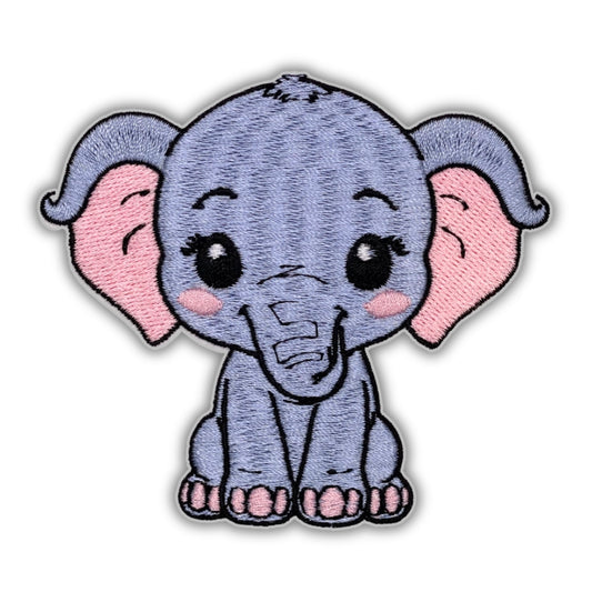 Cute Elephant Patch - Embroidered Iron-On Patches