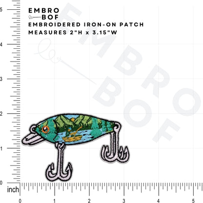 Scenic Fishing Lure Patch - Embroidered Iron-On Patches