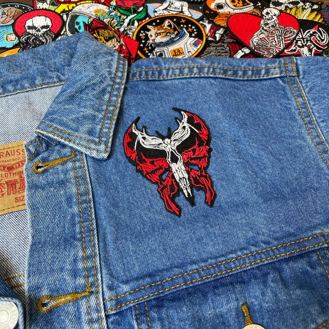 Mystic Skull Butterfly Patch - Embroidered Iron-On Patches