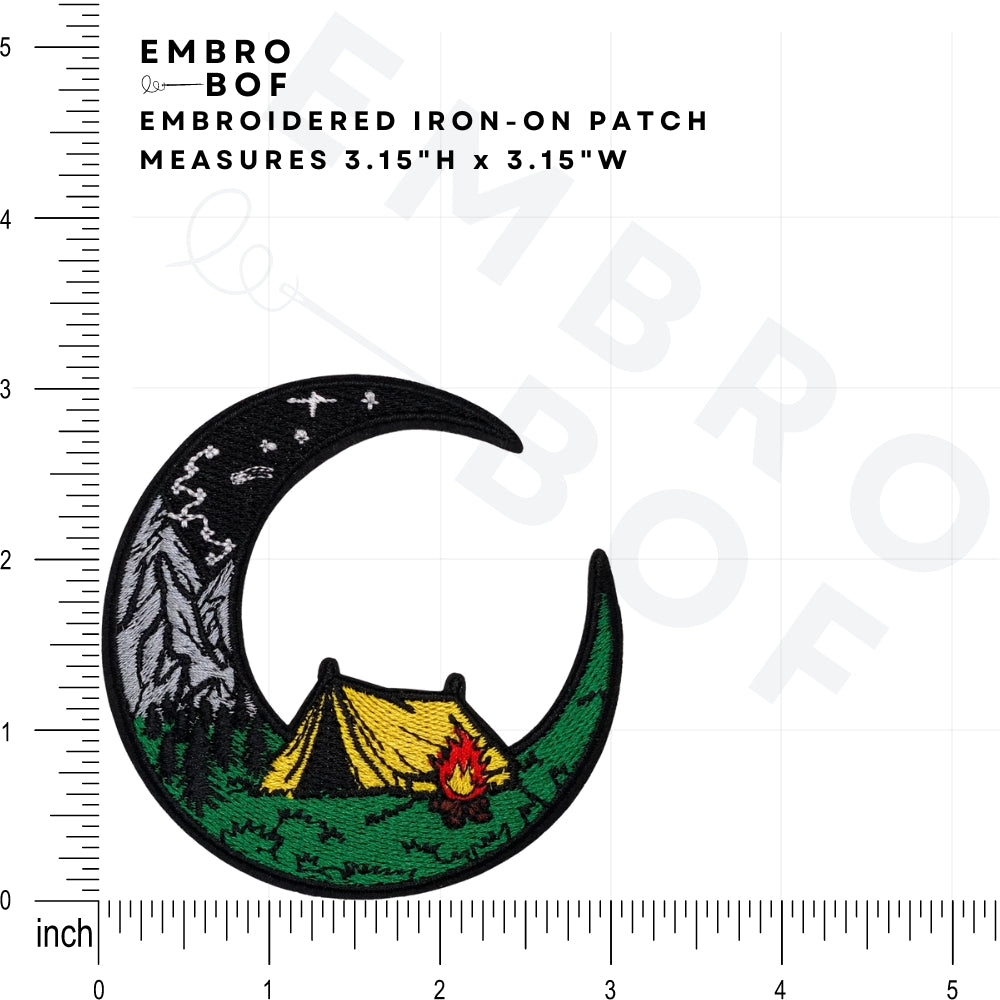 Moon Camping Patch - Embroidered Iron-On Patches