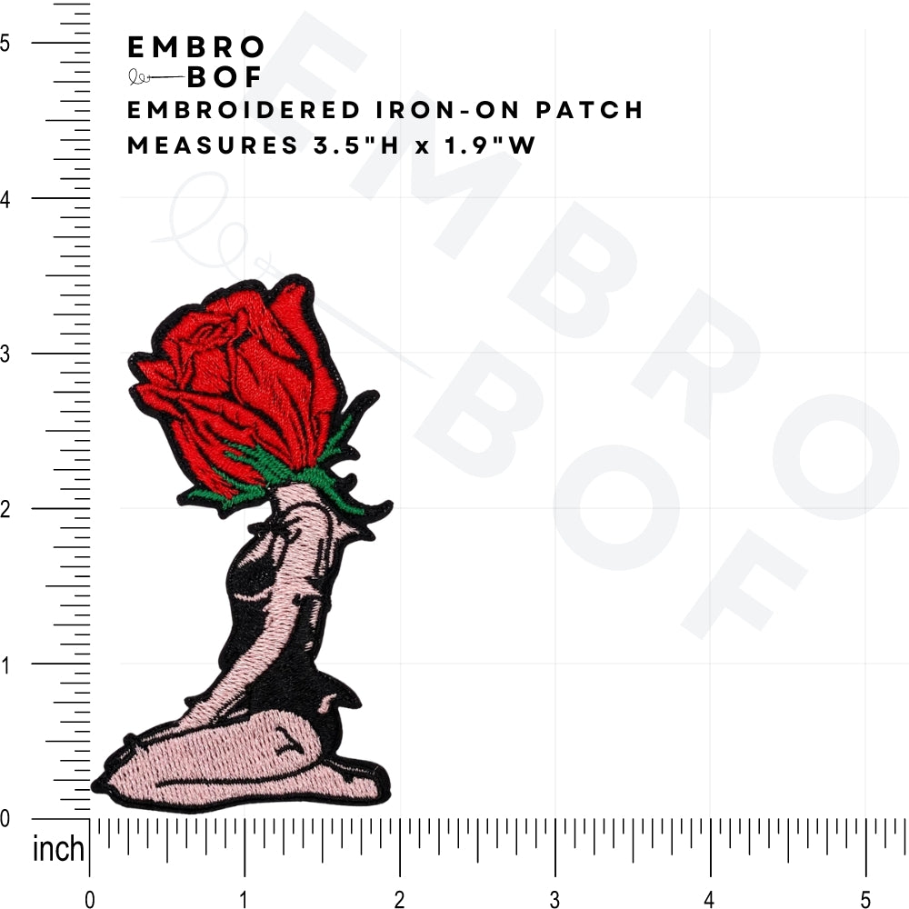 Thorn Maiden Rose Patch - Embroidered Iron-On Patches