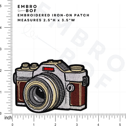 Vintage Camera Patch - Embroidered Iron-On Patches