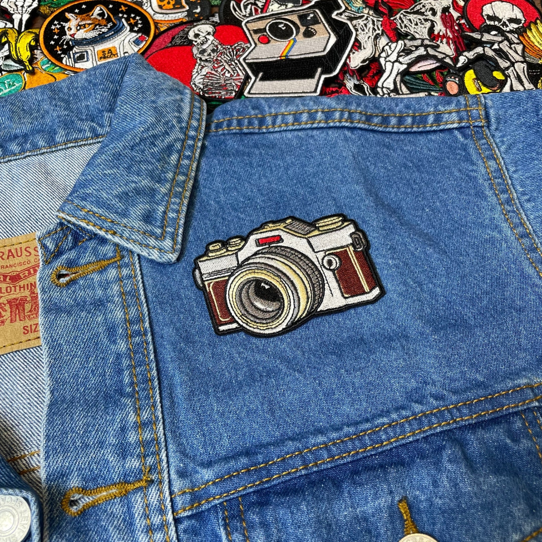 Vintage Camera Patch - Embroidered Iron-On Patches