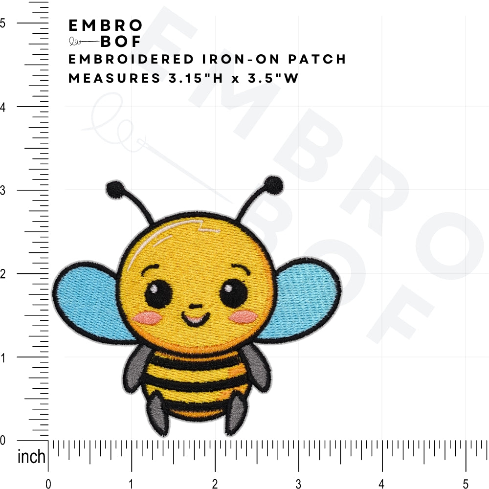 Cute Bee Patch - Embroidered Iron-On Patches