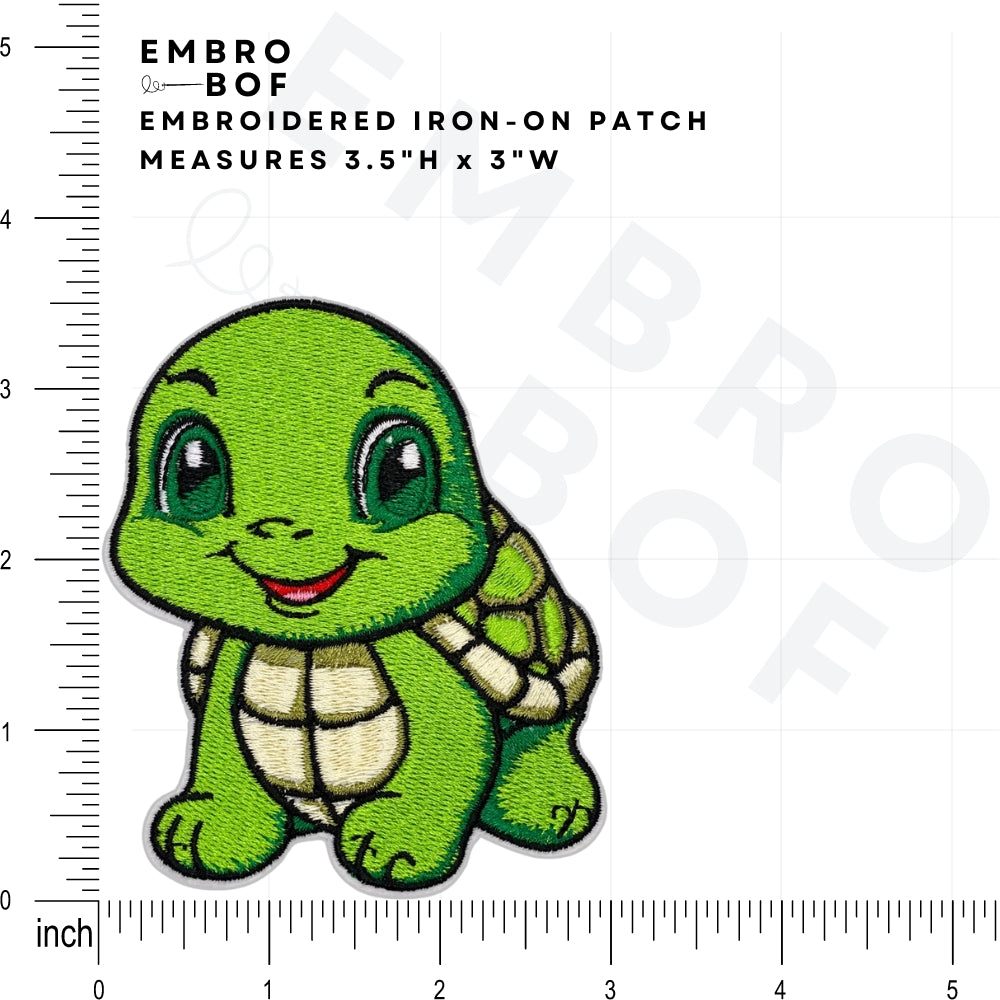 Cute Baby Turtle Patch - Embroidered Iron-On Patches