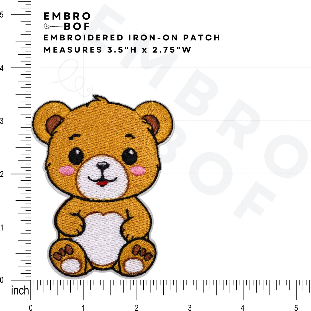 Cute Teddy Bear Patch - Embroidered Iron-On Patches