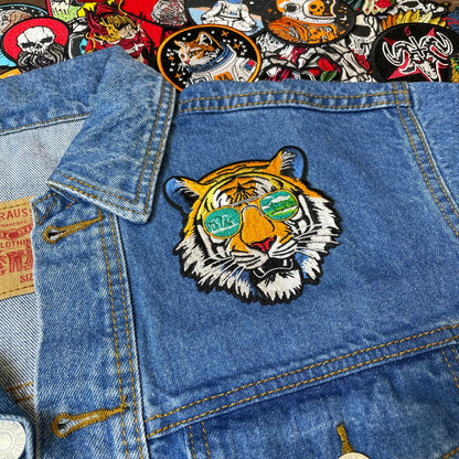 The Sunglasses Tiger Patch - Embroidered Iron-On Patches