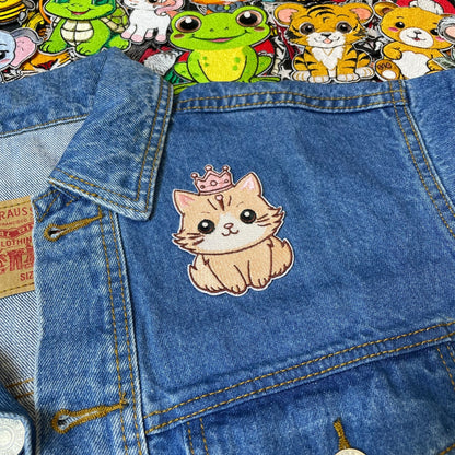 The Princess Cat Patch - Embroidered Iron-On Patches