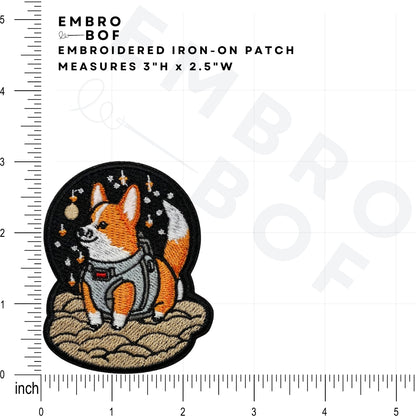 Space Explorer Corgi Patch - Embroidered Iron-On Patches