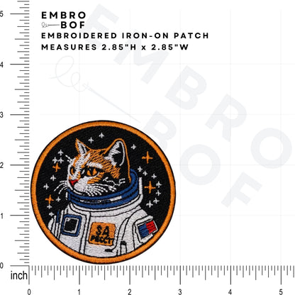 Space Explorer Cat Patch - Embroidered Iron-On Patches