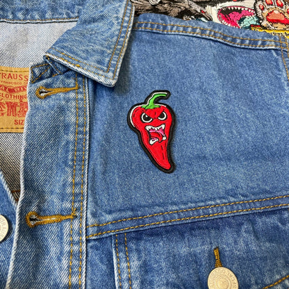 Fiery Chili Pepper Patch - Embroidered Iron-On Patches