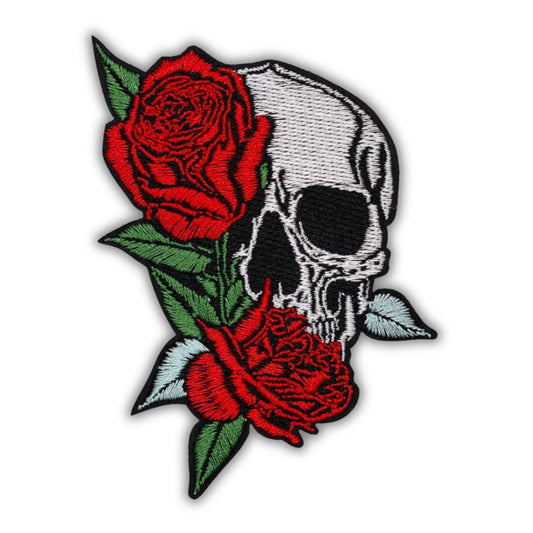 Eternal Skull and Rose Patch - Embroidered Iron-On Patches