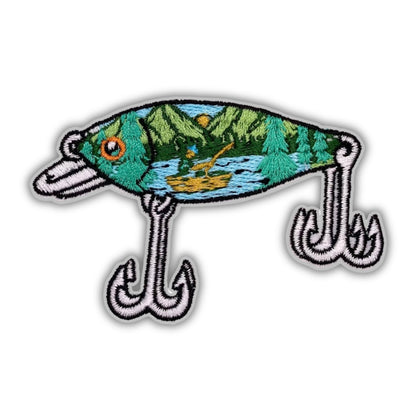 Scenic Fishing Lure Patch - Embroidered Iron-On Patches