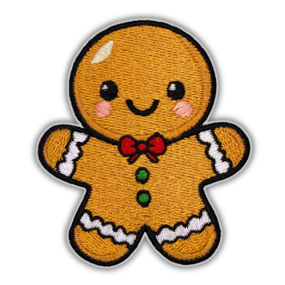 Gentleman Christmas Gingerbread Patch - Embroidered Iron-On Patches