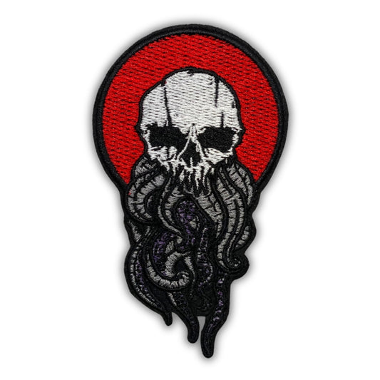 Gothic Skull Octopus Patch - Embroidered Iron-On Patches