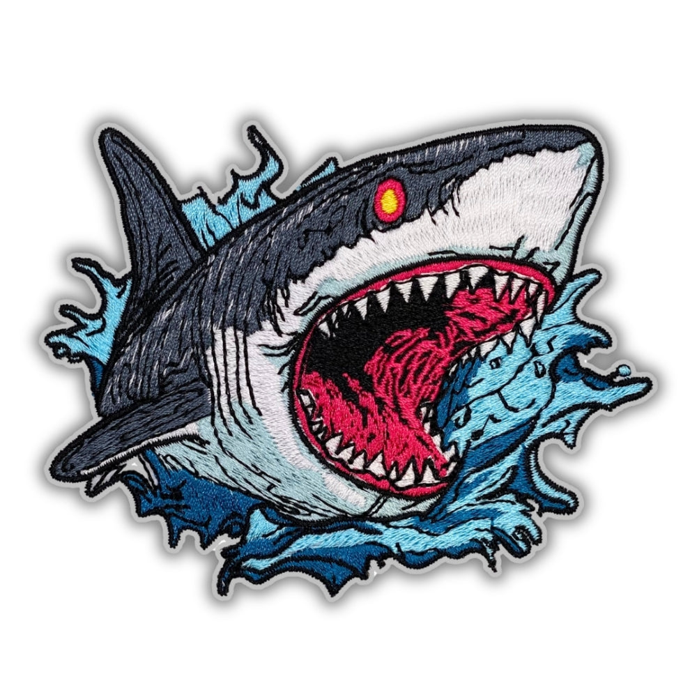 Ocean Fury Shark Patch - Embroidered Iron-On Patches