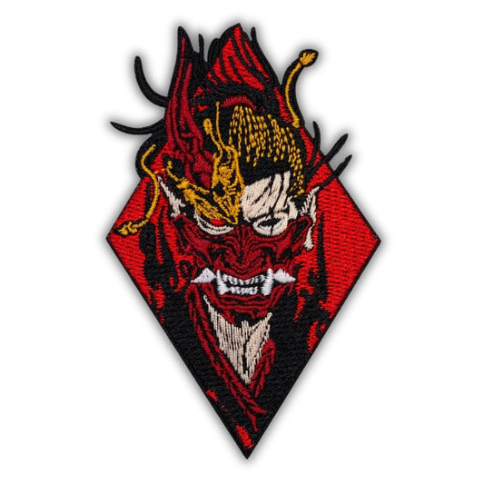 Oni Demon Samurai Patch - Embroidered Iron-On Patches