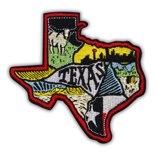 Pride Landscape Texas Patch - Embroidered Iron-On Patches