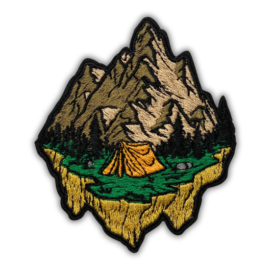 Retreat Camp Mountain Patch - Embroidered Iron-On Patches