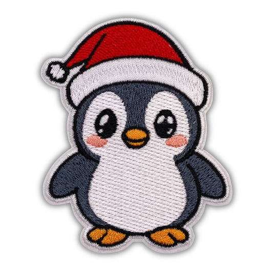 Santa's Little Penguin Patch - Embroidered Iron-On Patches