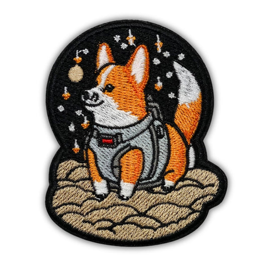 Space Explorer Corgi Patch - Embroidered Iron-On Patches