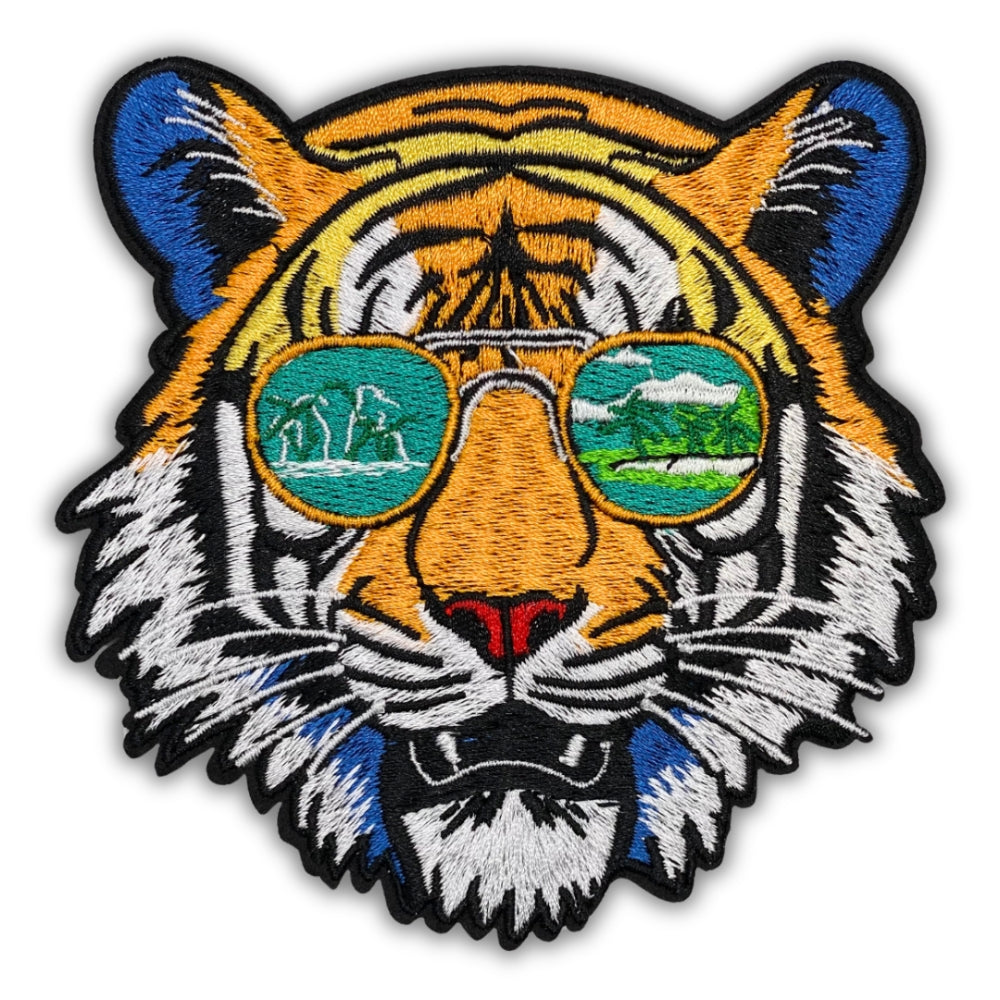 The Sunglasses Tiger Patch - Embroidered Iron-On Patches