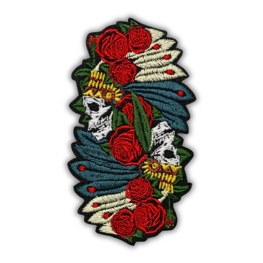 Tribal Chief Roses Patch - Embroidered Iron-On Patches