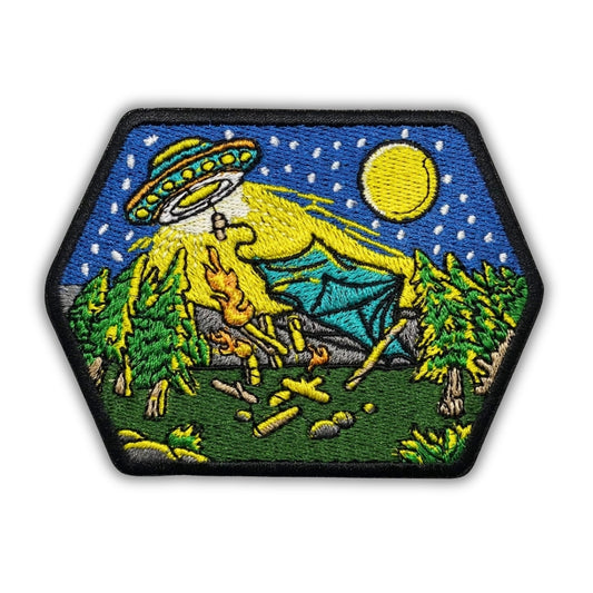 UFO Abduction Camping Patch - Embroidered Iron-On Patches